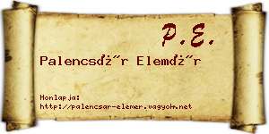 Palencsár Elemér névjegykártya