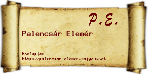 Palencsár Elemér névjegykártya